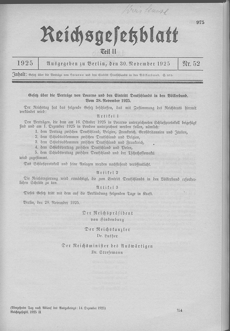 08.09.1926: Deutschland wird Mitglied des V